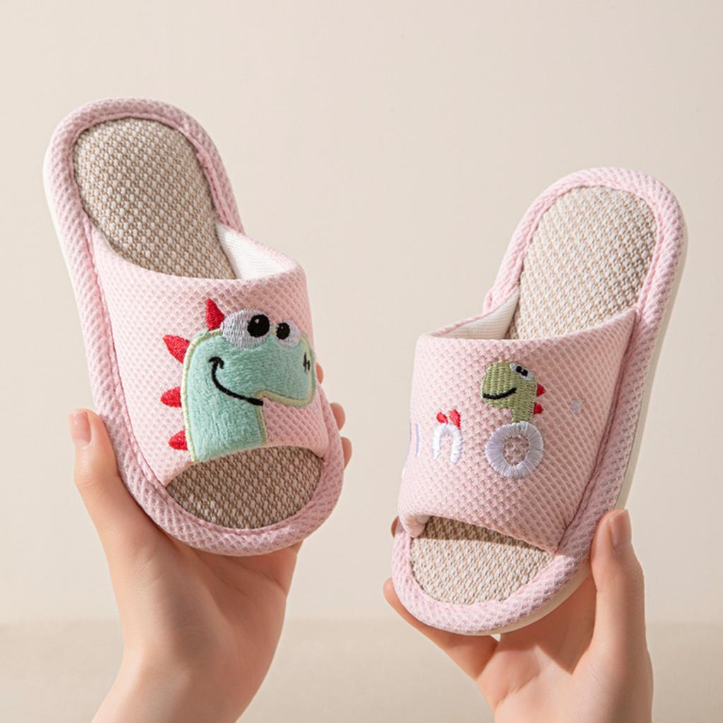 Cartoon Children's Slippers, Linen Open-toe PVC Sandals
