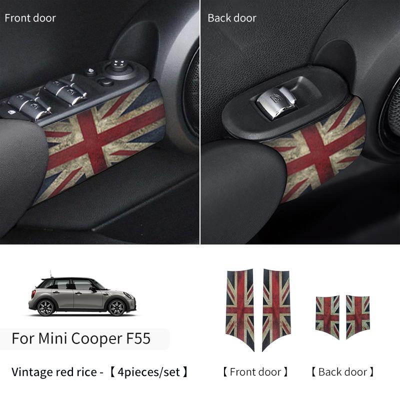 Autocollant Accoudoir de Porte de Voiture Pour Mini Cooper F55 F56 Cuir PU Poignée de Porte Auto Autocollant Accessoires de Décoration Intérieure de Voiture