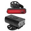 USB Rechargeable Bike Light Set Super Bright Front Headlight and Rear Taillights USB Charging Bike Light with Aluminum