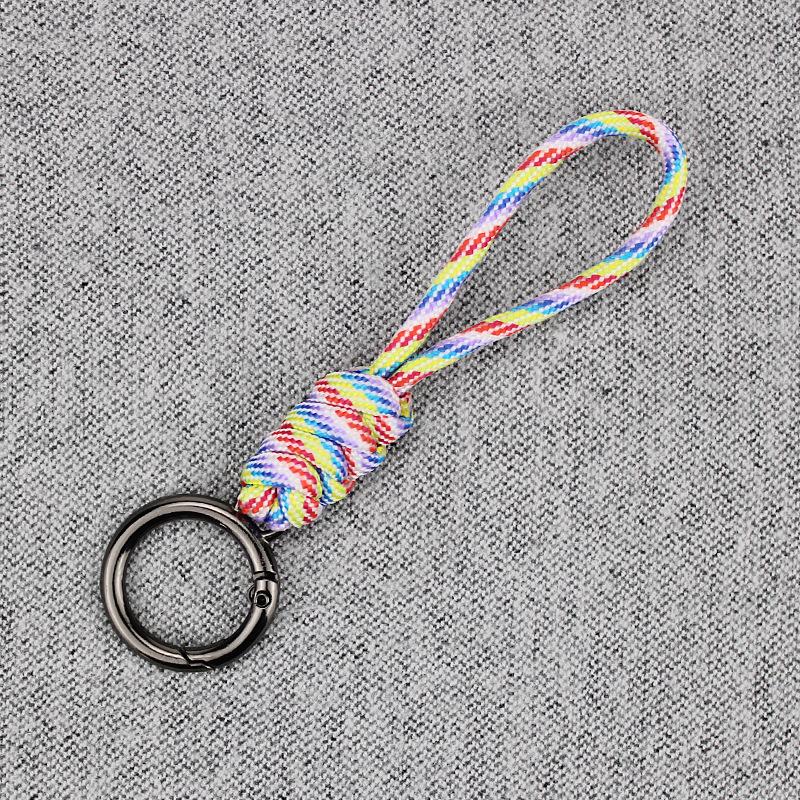 Color Combination Knot Mobile Lanyard Creative Short Braided Lanyard Mobile Phone Case Key Ring Can Be Detachable Anti-loss Rope
