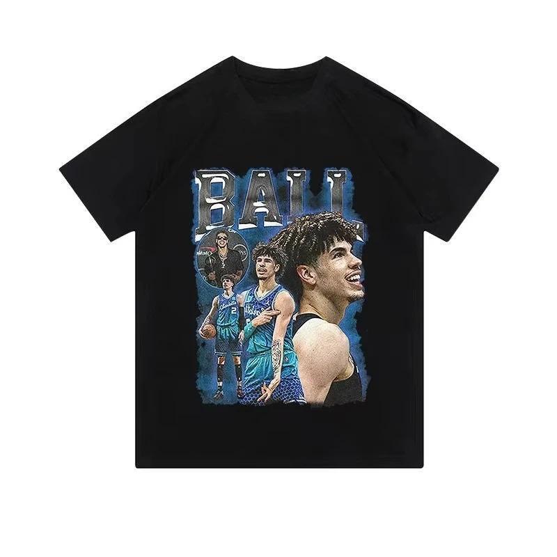 

LaMelo Ball Charlotte Hornets #2 Vintage Streetwear Graphic T-Shirt, Oversized NBA Basketball Tee, Unisex Casual Top 4XL