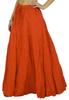 Phagun Damen Sommer Baumwolle Ziegelrot Rock Ethnisches Design Kordelzug Taille -