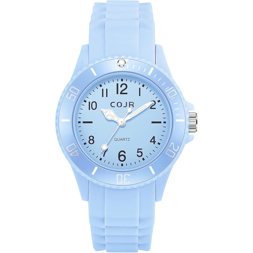 Exam Watch Analog Silent Seconds Waterproof 3ATM Luminous Rotating Bezel Unisex Blue