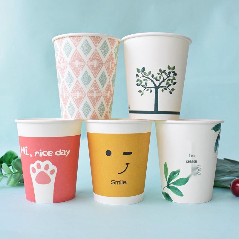 500-Piece Pack of Thickened Disposable Paper Cups for Home & Commercial Use, Suitable for Drinking Water or Tea, Customizable with Printed Logo.
