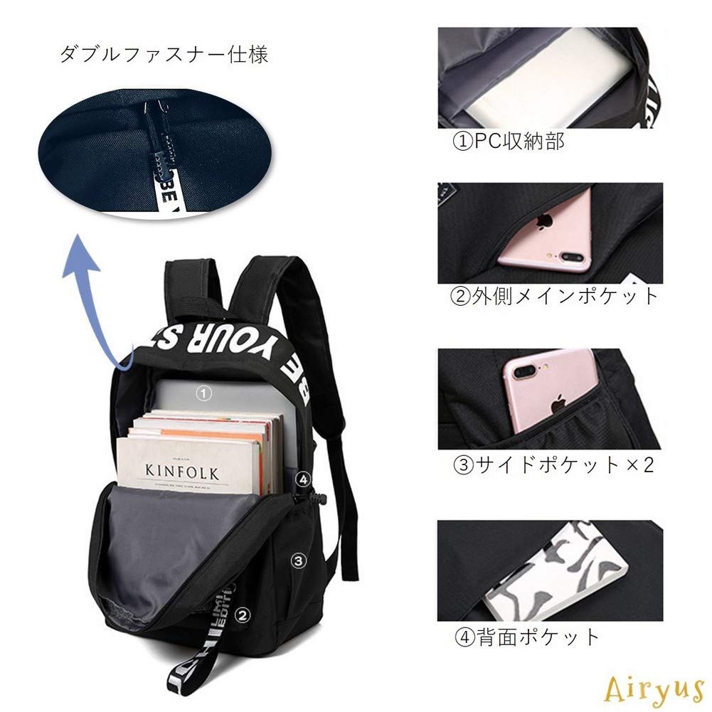 Airyus Large Capacity Backpack for with English Flashy Perfect for Sports and Perfect for and Sporty Perfect for and Women, Pink, Logo, Design,