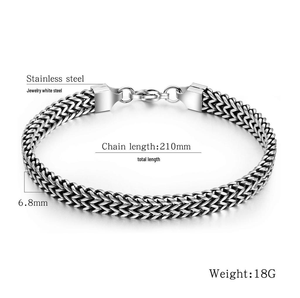 Men's Retro Dragon Bone Titanium Steel Bracelet - European & American Style, Versatile Trendy Student Accessory