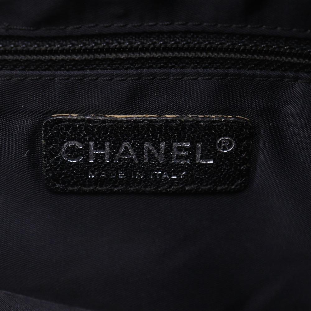 CHANEL Paris Biarritz Tote MM Handbag A34209 black PVC Women Used