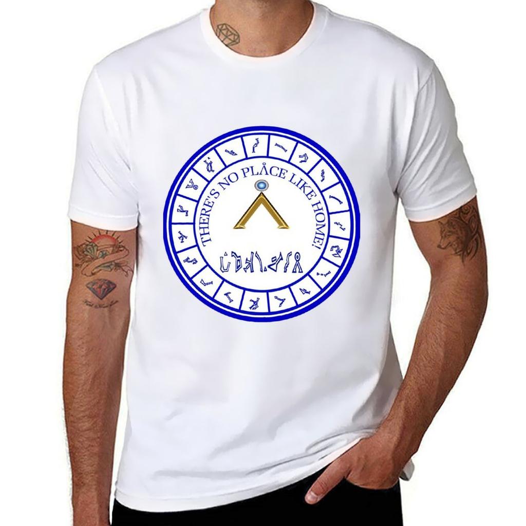 Stargate Blue Dialing Ring TShirt man t shirt heavy cotton t shirts for man cotton TShirt