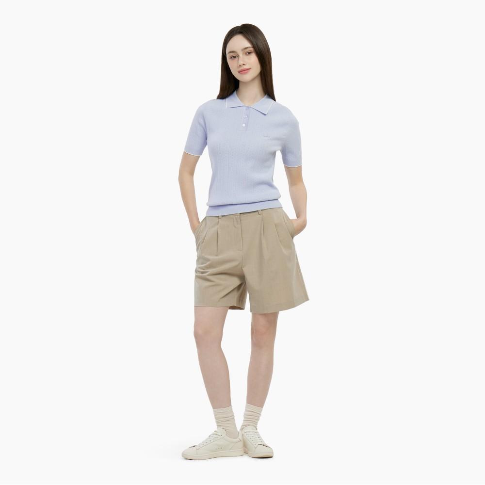 [Lacoste] Women's Pointelle Sweater Polo Shirt PF413E-56GJ2G