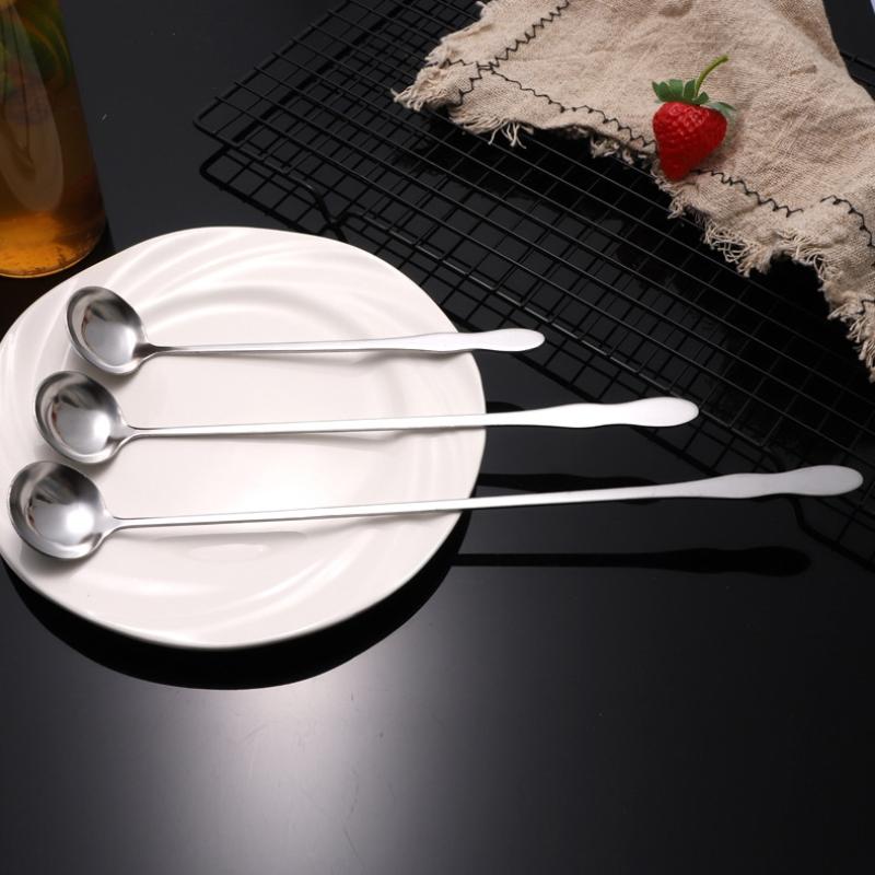 Stainless Steel Long Handle Stir Spoon Designed For Effortless Mixing In Cocktails And Teas