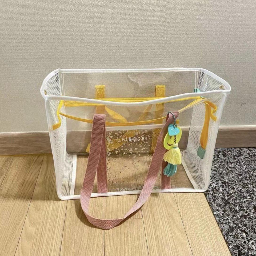 

Large Capacity Waterproof Transparent PVC Beach and Swimming Bag for Kids Large (36*25*14cm)