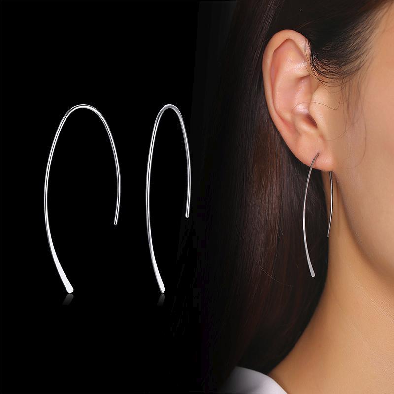 

Simple Line Dangle Earrings for Women, Minimalist Anti Allergy Stainless Steel Lady Ear Accessory,Party OL Wear Jewelry