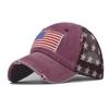 Cap Cotton Pure Washed Holes Five Pointed Star American Summer Flag