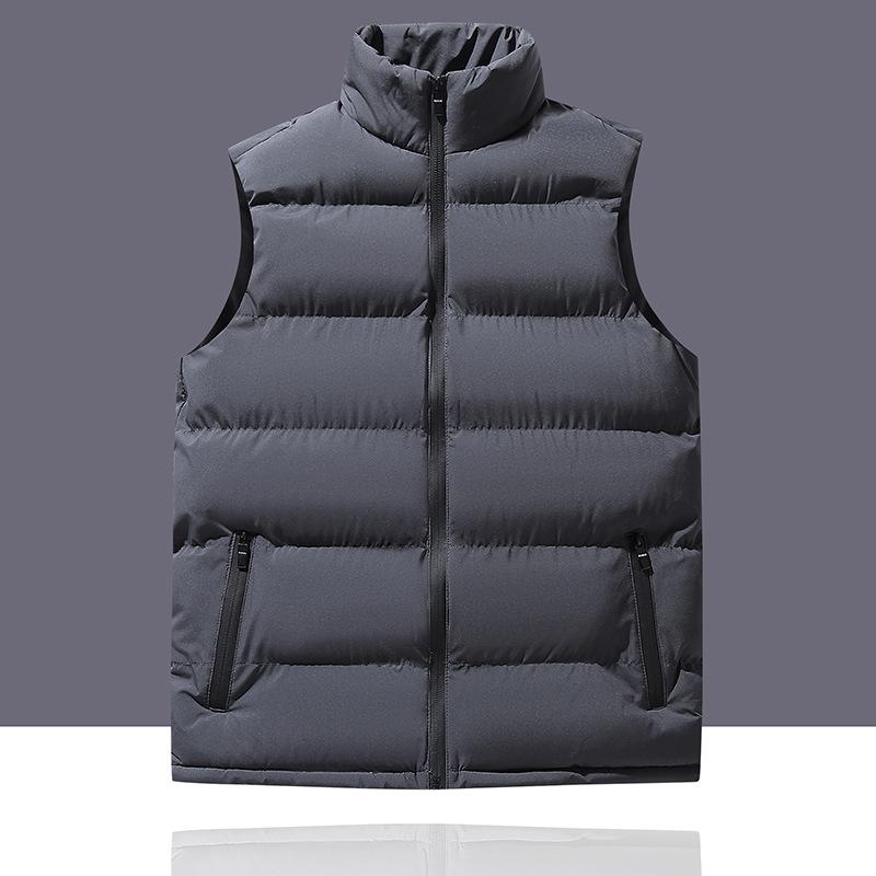 2026 Autumn and Winter New Vest Men and Women with the Same Cotton Plug Warm Cotton Vest Stand-up Collar Jacket Youth Plug Cotton Vest High