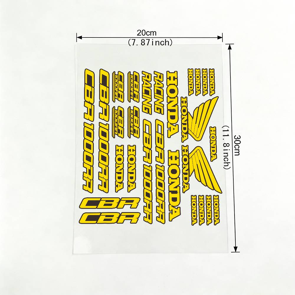 For HONDA CBR 18 Colors Waterproof Reflective Motorbike Stickers Easy Peel Removable Decals for Motorcycle Car
