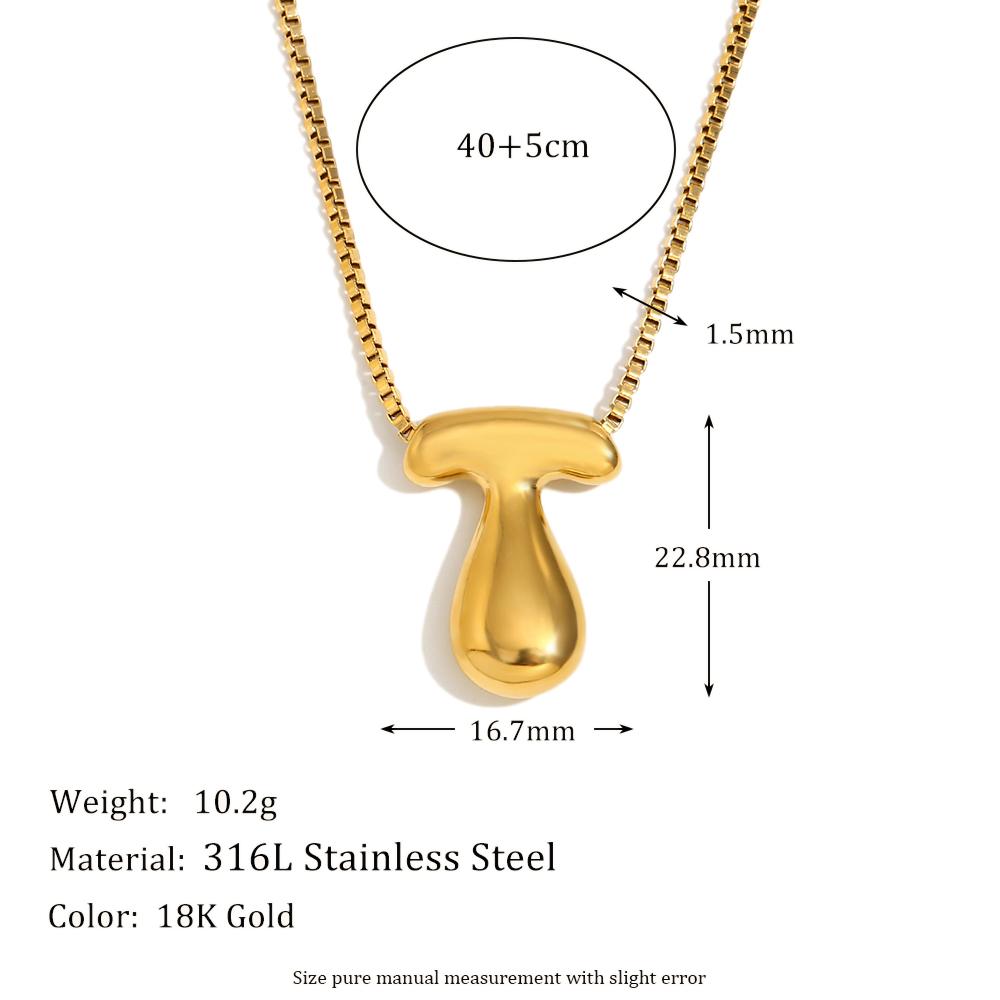 MamacitaSlay Creative 18K Gold Plated Stainless Steel Letter Pendant Necklace Party Waterproof jewelry Unisex Minimalist Gift