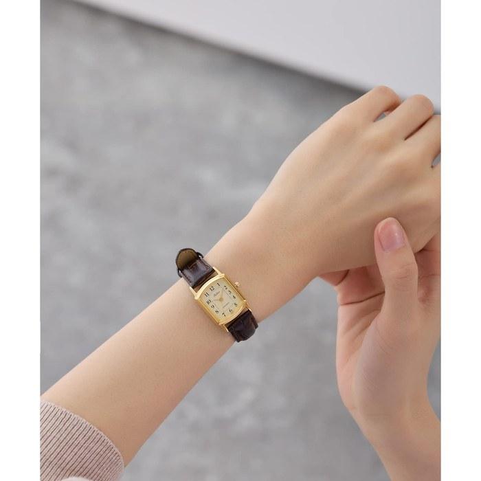 Citizen Q&Q Women's Watch Waterproof (Brown / Leather Band) Analog Square Dial Gold QA69-103