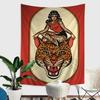 VIKAMA Vintage Tattoo Women And Beast Tapestry Interior Creative Home Decoration Tapestry For Wall Decoration Items