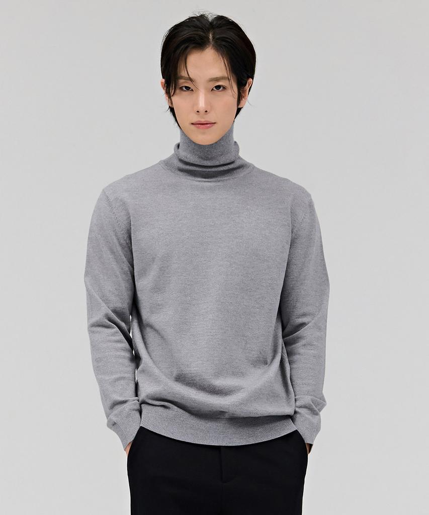 CHASECULT Men'S Essential Turtleneck Sweater - Grey