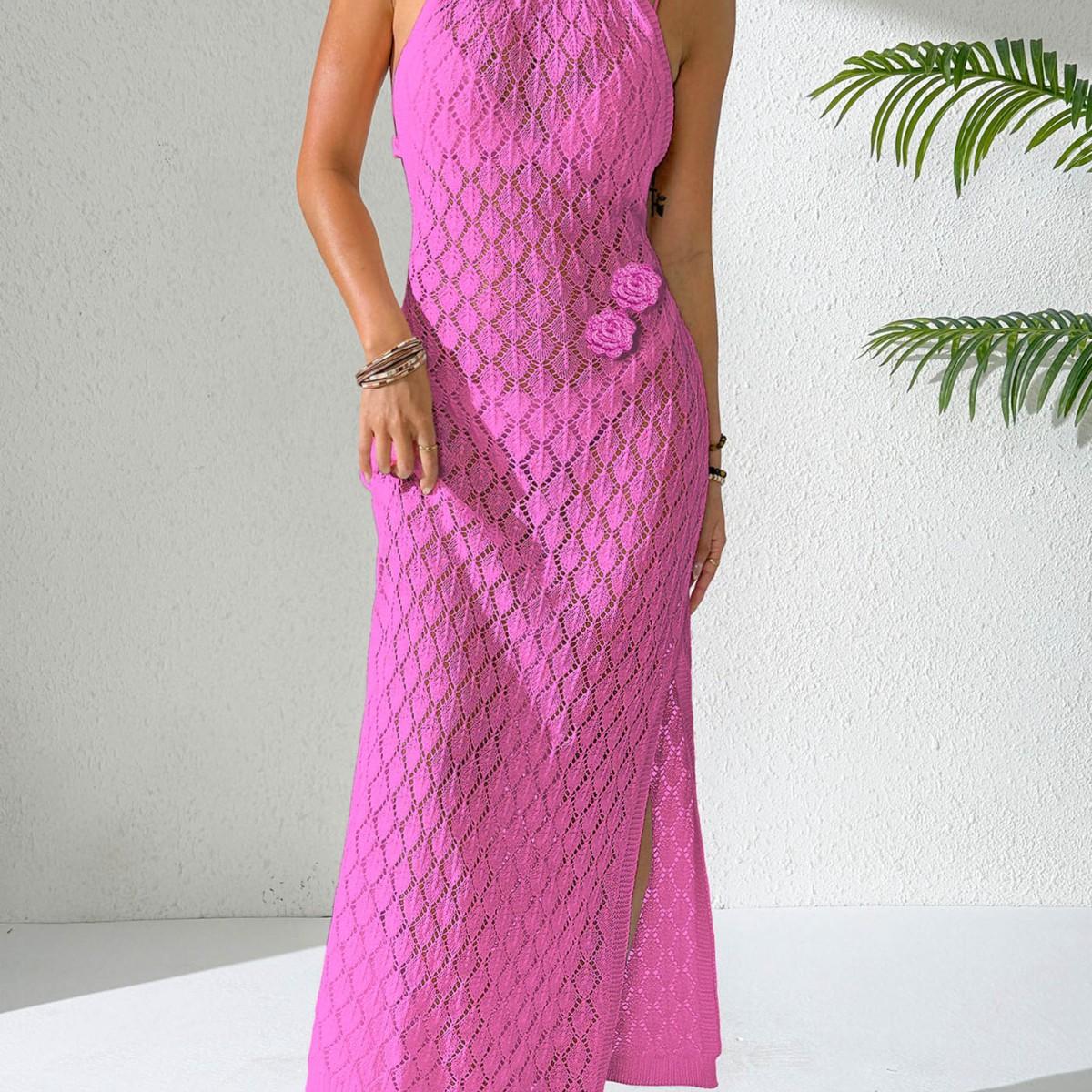 

Beach Dress, Sexy Vacation, Sheer Top, Sexy Backless Dress, Hook-and-eye Patchwork Strapless Dress XL червоний/фіолетовий
