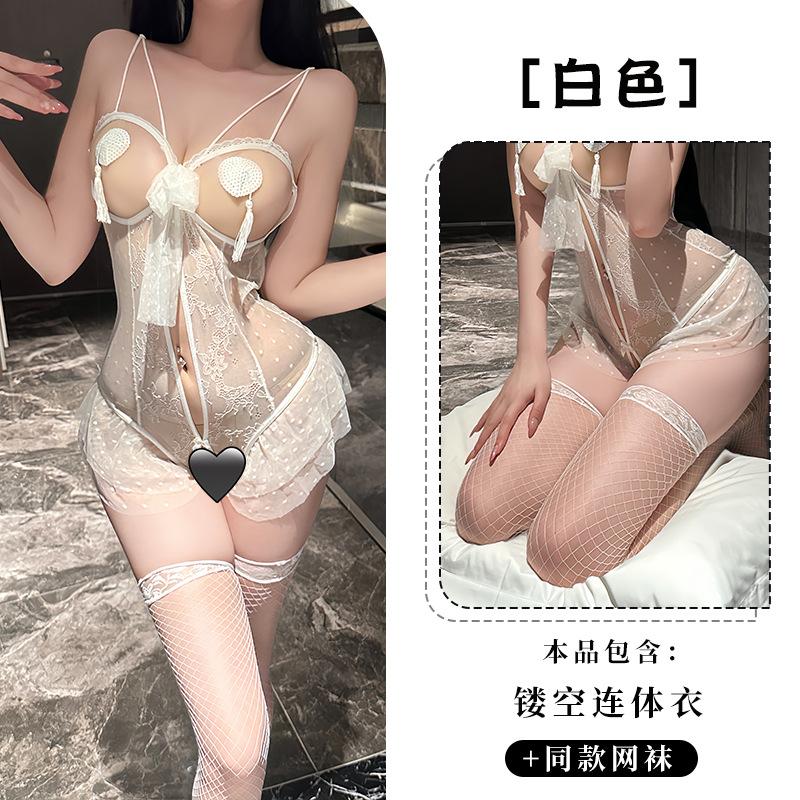 Sex underwear sexy free female one-piece open-file temptation bed passion pajamas perspective set