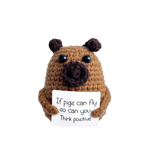 Crochet Doll Positive Knitting Doll Ornament Durable Soft Emotional Support Potato Doll for Home Decoration