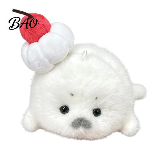 Seal Plushie Gift Cute Baby Plush Keychain, Soft Fluffy White Mini Bag Kawaii Keychain Charm, Stuffed Ocean Animal Key Ring Accessory for Backpack