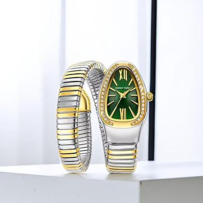 Unique Design Snake Shaped Bracelet Style Watch Woman Fashion Ladies Casual Watch