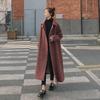 Women's 2024 Plaid Woolen Coat: Korean Style, Mid-Length, Slim Waist with Pockets, Thick for Winter