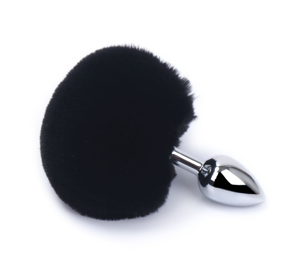 Plug Anal Aluminium Avec Pompon Noir Taille S Ry 001+Mpj 018 Blk