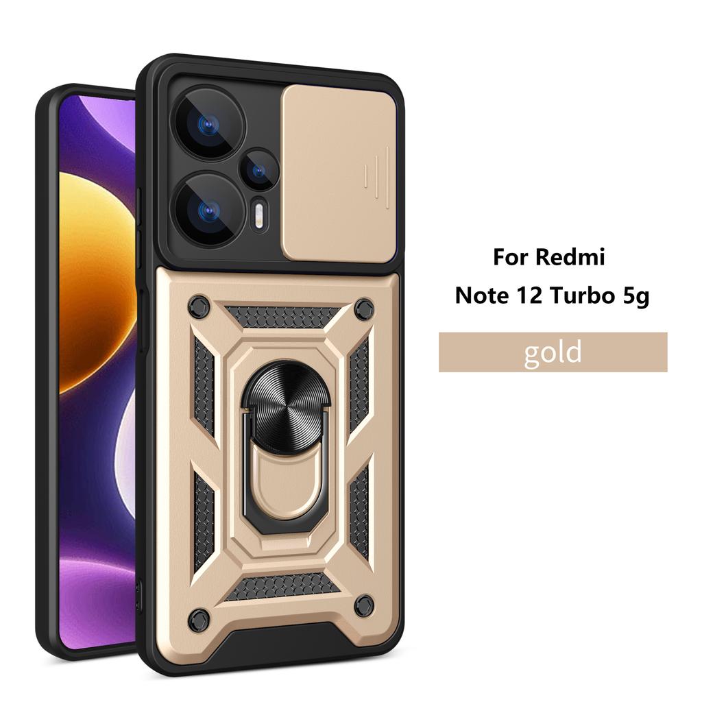 For Xiaomi Poco F5 Case Poco F5 Cover Poco F5 Magnetic Ring Holder Armor Phone Case Slide Camera Protect Back Cover