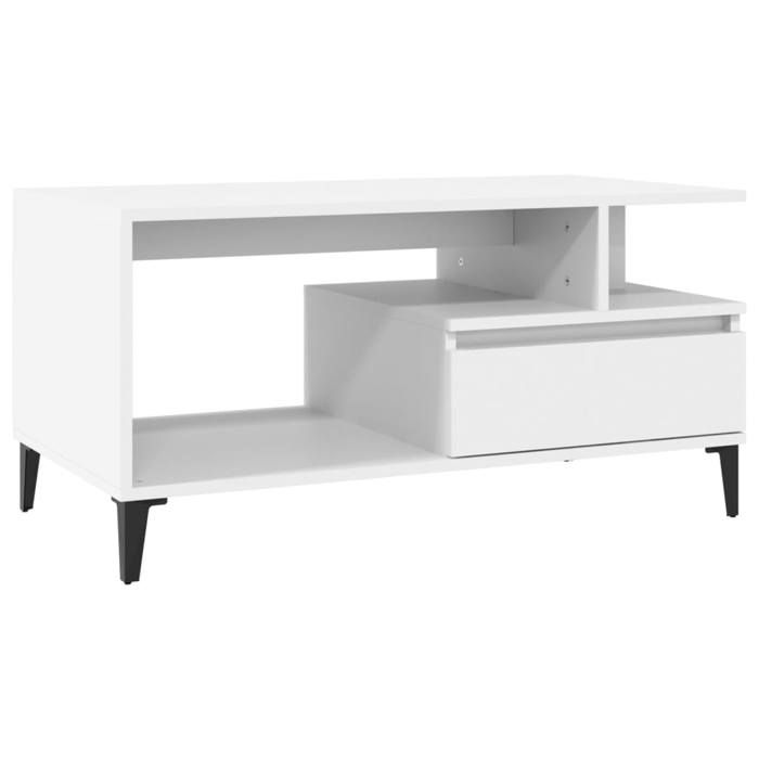 VidaXL Coffee Table White 90x49x45 Cm Engineered Wood