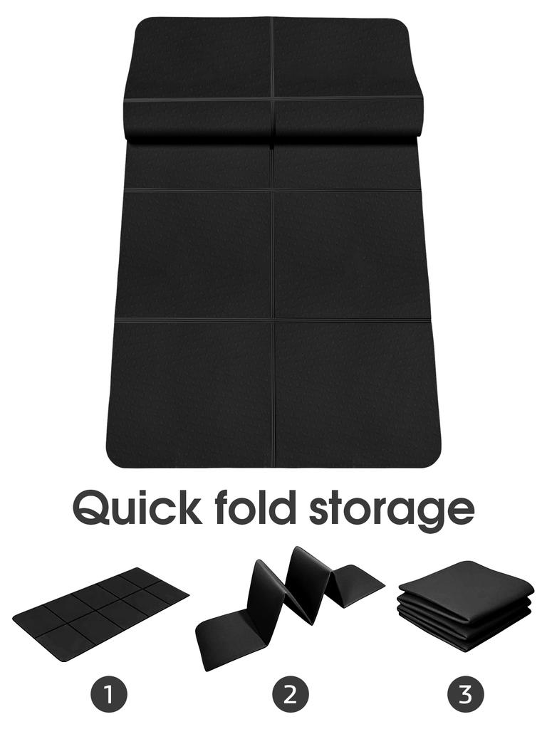 TPE Vikbar Yogamatta Halkfri Bärbar Träningsmatta Miljövänlig Säker och Luktfri Lämplig för Pilates och Golvträning