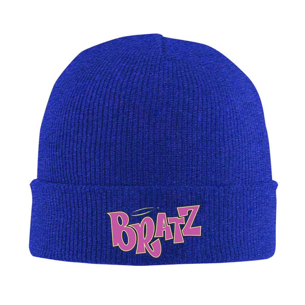 bratz logo Warm Knitted Cap Winter Knit Bonnet Hat Skullies Beanies Hip Hop Caps for Unisex