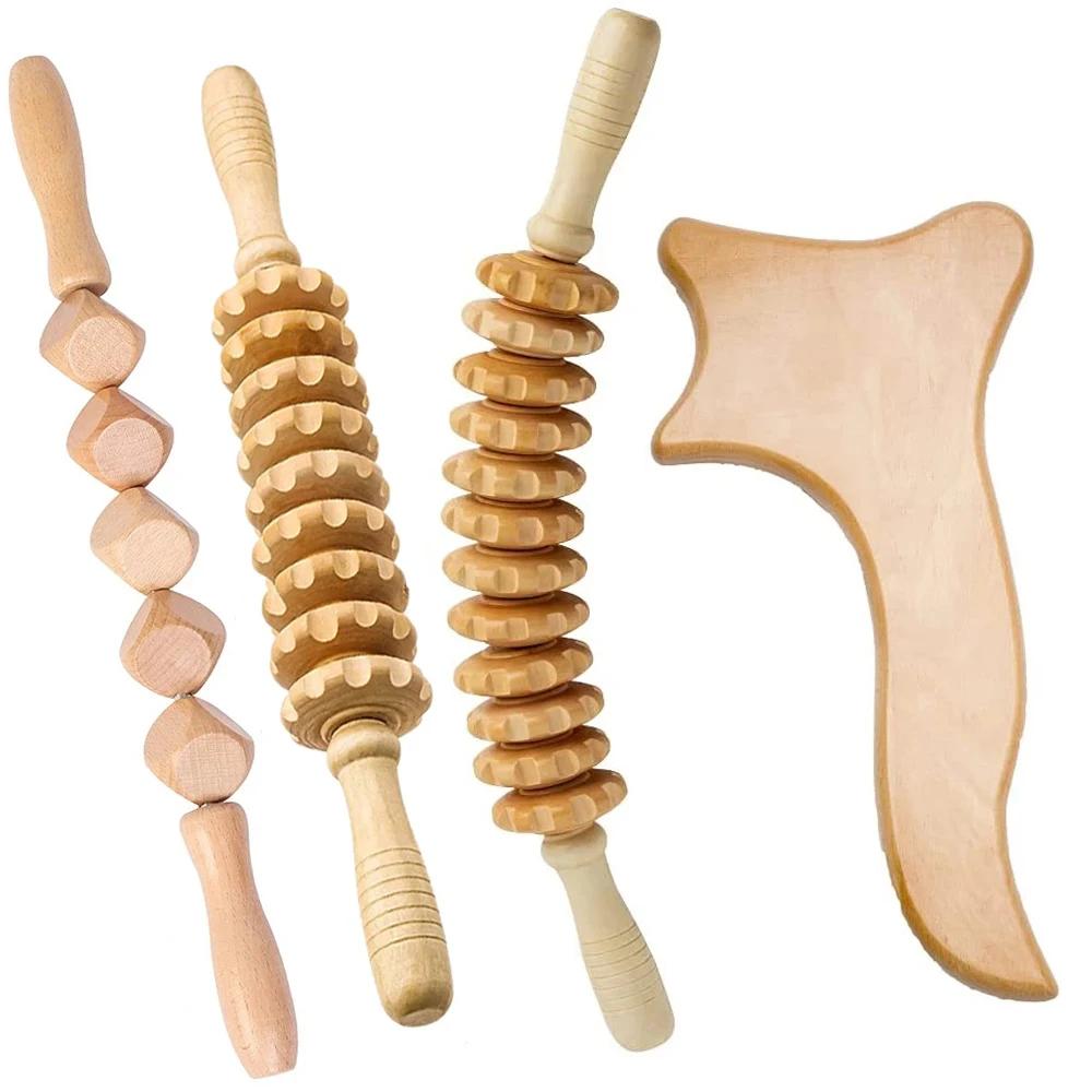 Wood Skin Scraping Therapy Complete Kit Maderotherapy Kit For Reductive Massage Professional Wood Massage Tool For Body Contour