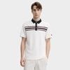FILA Archive Simple Stripe Business Commuting Short Sleeve Polo Men Polo Cloud-White F11M437103FWT