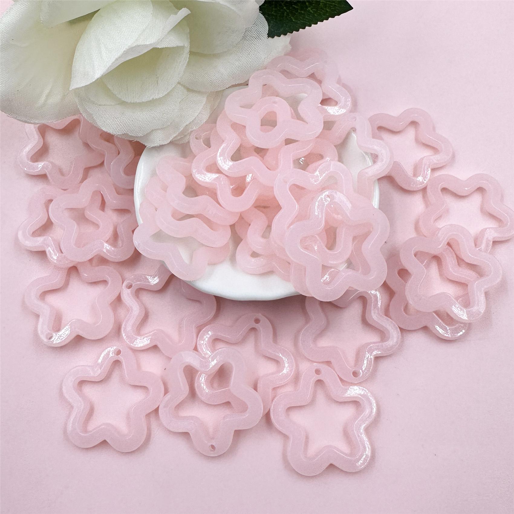 

Товары для вечеринок, аксессуары для украшений своими руками, 35 шт., полупрозрачные желейные цветные звездочки, модные 30 мм, свободные бусины для ожерелья, сережек, изготовления