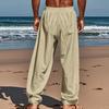 2024 TEMU Men's Breathable Cotton Linen Summer Loose Casual Long Pants