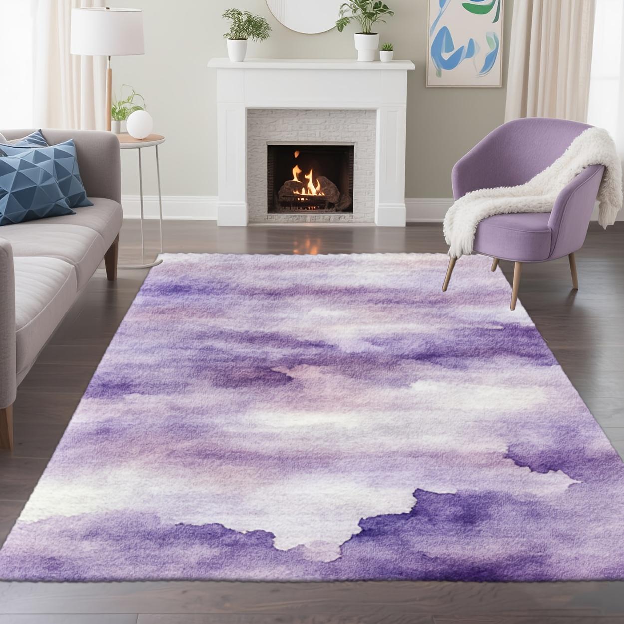 Modern Swirl Print Carpet Contemporary Living