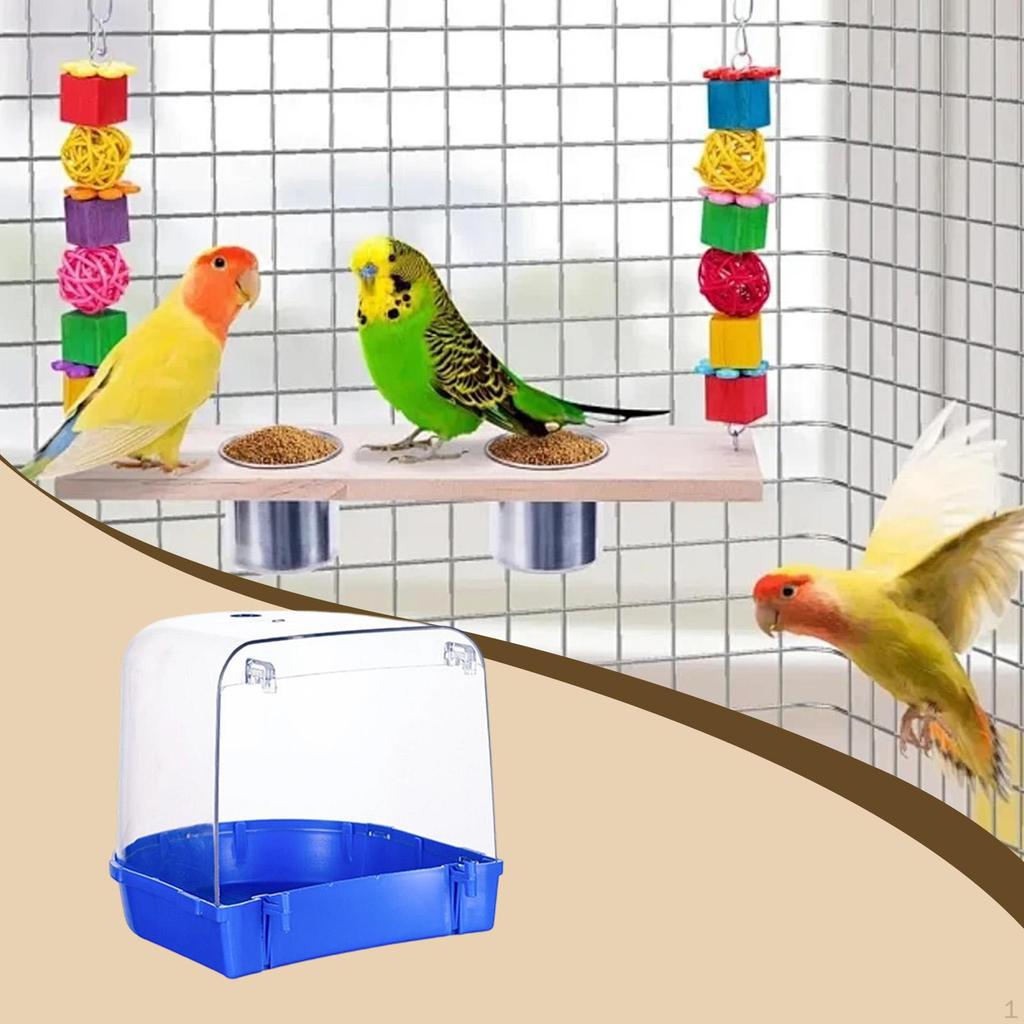 Vogelbad für Käfig Badezuber Zubehör Reinigung Haustierbedarf Badewanne Box Papagei Wellensittiche