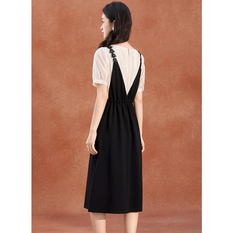Women's Lyocell A-Line Faux Two-Piece Summer Dress