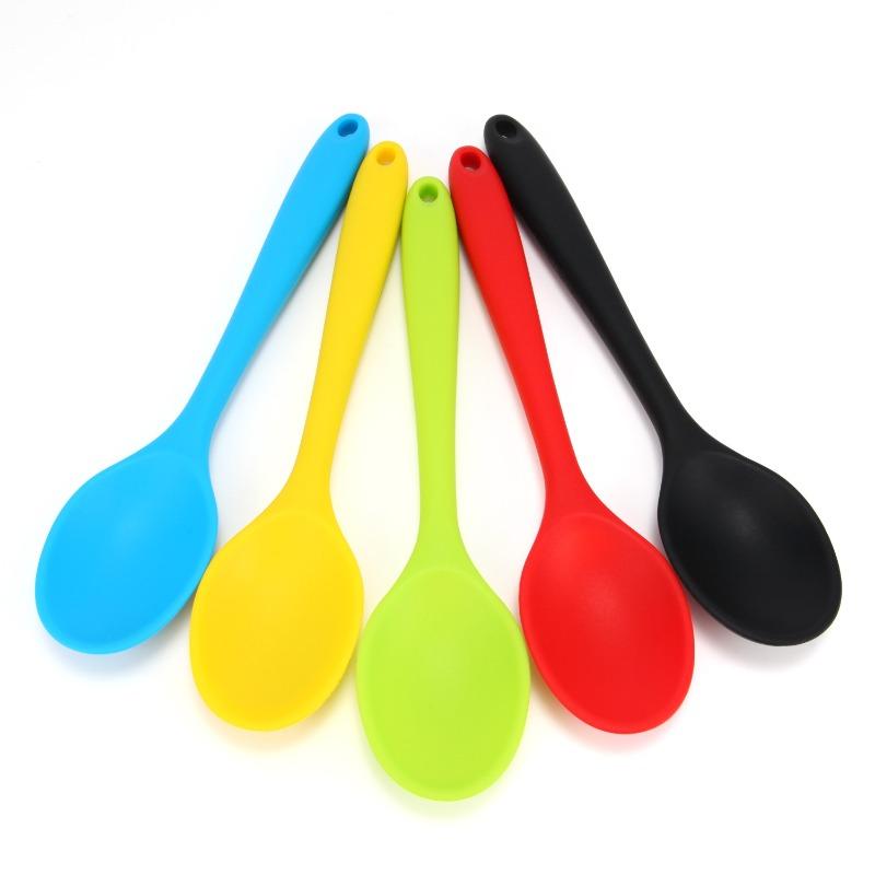 2026 New Silicone Spoon Mixing Soup Spoons Kitchen Mixing Ladle Cooking Utensils Kitchenware Tool for Stirring and Serving lijia