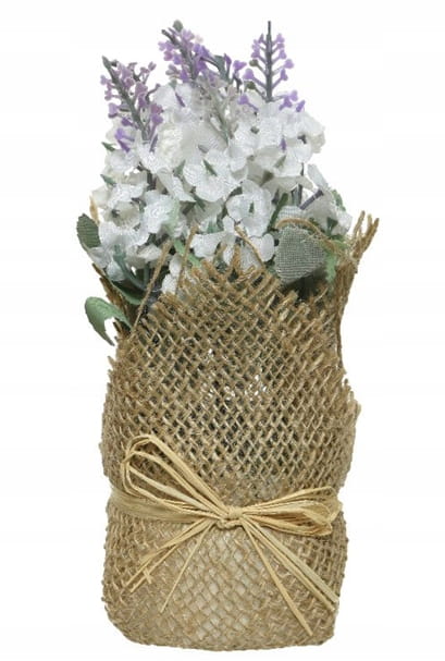 Lavender in a jute casing 17x7cm Artificial decorative plant