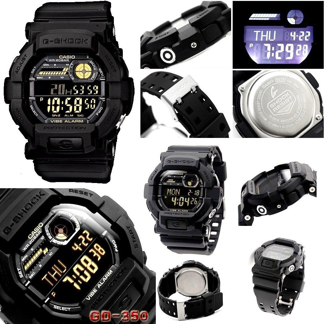 

Police Self-Defense Force G-SHOCK 20 ATM Water Resistant Digital Plastic Band Watch for Men (GD-350-1 GD-350BR-1) (GD-350-1B (Black 2))