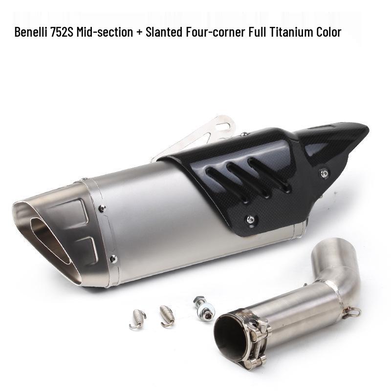 Benelli 752S Stainless Steel Mid Slant Scorpion Carbon Fiber Exhaust
