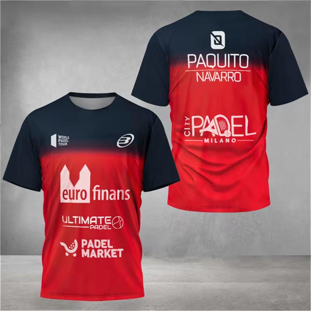 Herren Trend Padel T-Shirt Element Print Muster Ultra-dünn Kurzarm Herrenmode Tennis Atmungsaktiv Boutique Fitness Top