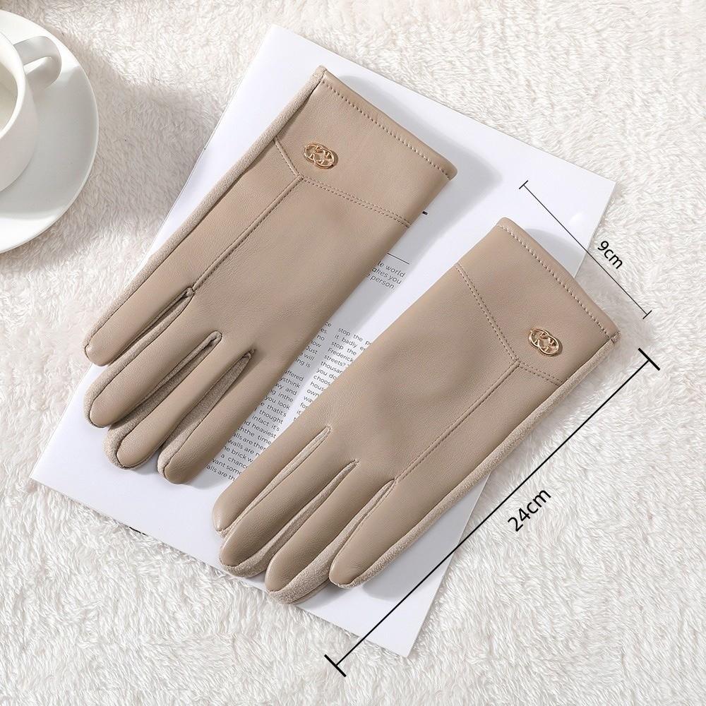 New PU Leather Winter Gloves Warm Full Finger Touch Screen Gloves Touchable Screen Coldproof Driving Mittens Girls