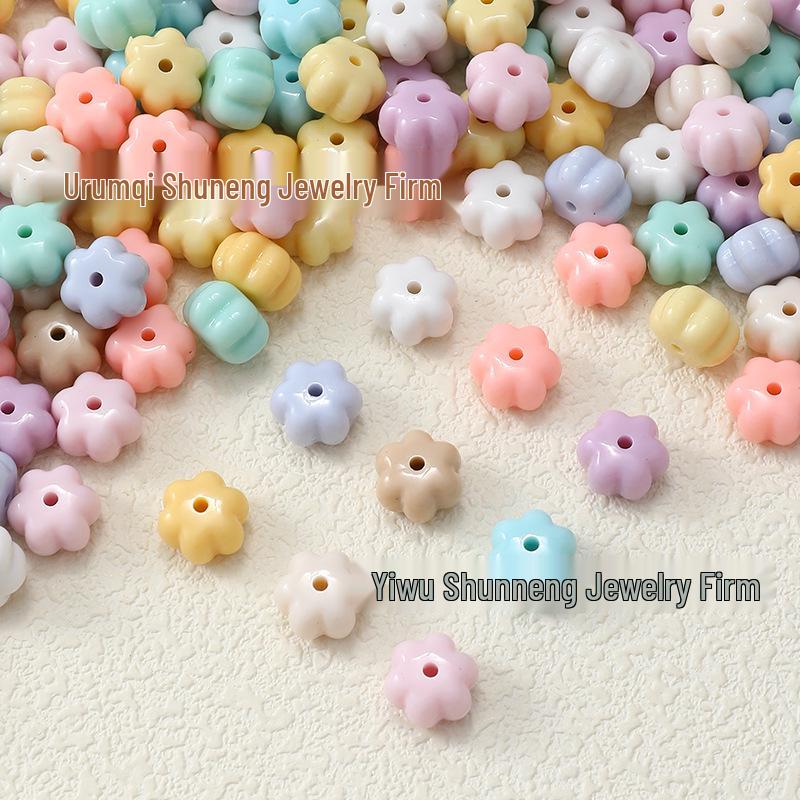 Acrylic Halloween Pumpkin and Flower Beads for DIY Bracelets and Phone Chains