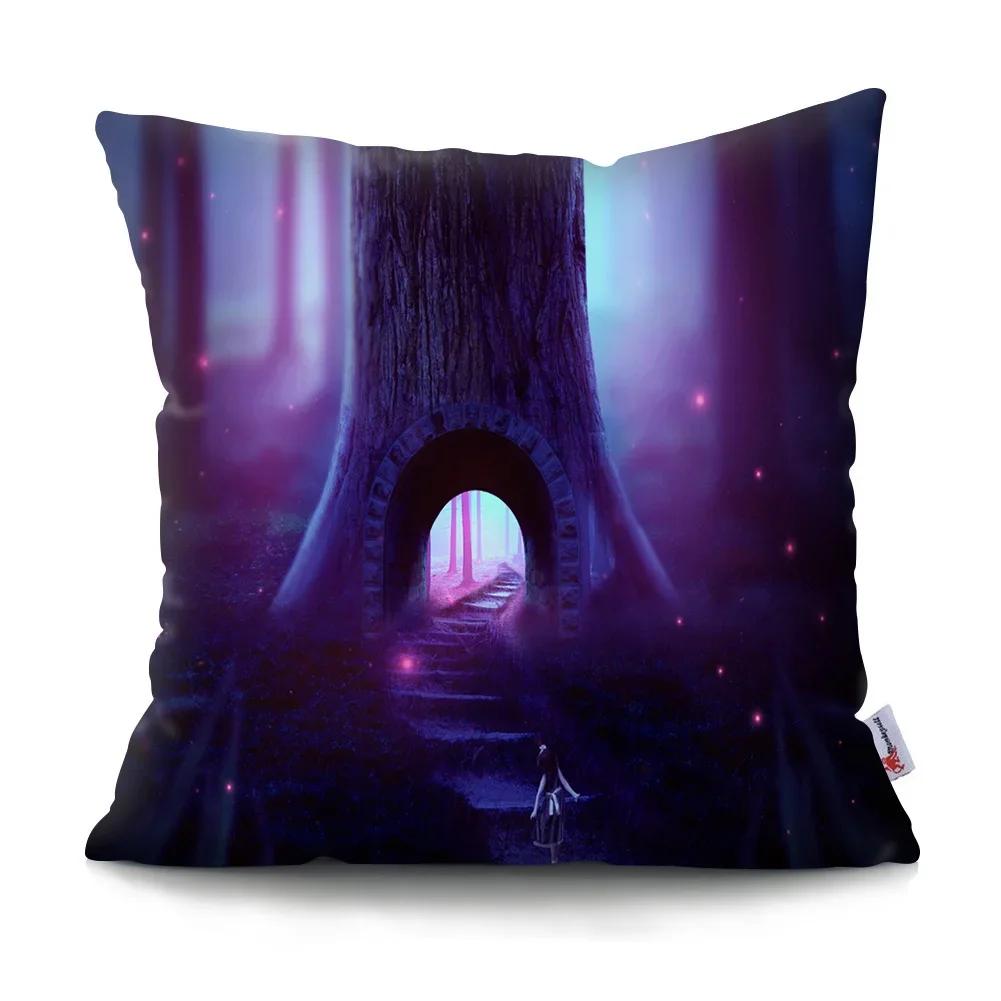 Psychedelic Forest Cushion Cover Home Decor Bedroom Pillowcase Car Sofa