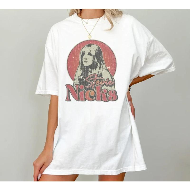 

Retro Stevie Nicks Tshirt Womens Tshirt Summer New Retro Unisex Casual Fashion Cotton Tshirt 4XL